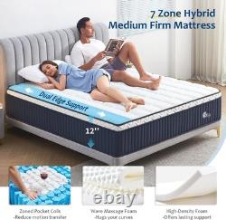 Slily 30cm Single Mattress 7-Zone Pocket Sprung Memory Foam Cooling Medium Firm