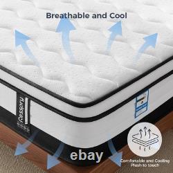 Small Double Mattress, 10.6 Inch Memory Foam Pocket Sprung Mattress, Supportive