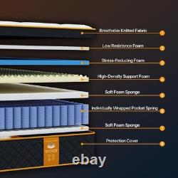 Small Double Mattress 4FT, 10 Inch Gel Memory Foam Pocket Sprung Hybrid Mattress