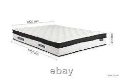 Small Double Mattress Memory Foam Sleep Soul Cloud 120cm 4FT Pillow Top Pocket