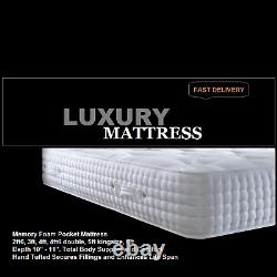Sprung Mattress 3000 Memory Foam Pocket, 3ft 4ft 4ft6 Double 5ft King Size