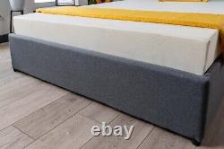 Storage Bed Ottoman Gas Lift Double King Size Fabric Bed Memory Foam Mattress