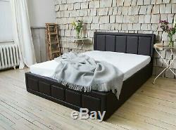 Storage Leather Bed Ottoman Gas Lift Double Or King Size Memory Foam Mattress