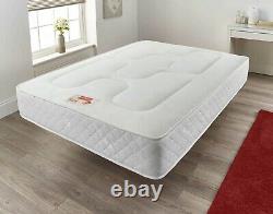 Suede Memory Foam Divan Bed Set Mattress Cube Headboard 3FT 4FT6 Double 5FT King