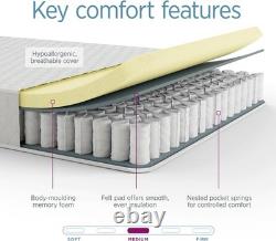 Summerby Sleep No 3. Double Mattress Medium Firm Memory Foam, Pocket Sprung
