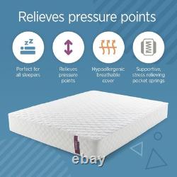 Summerby Sleep No 3. Double Mattress Medium Firm Memory Foam, Pocket Sprung