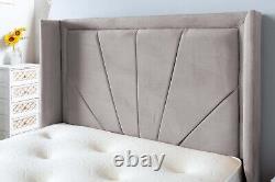 Sunrise Ottoman Storage Gas Lift Velvet Bed Frame Memory Foam Mattress Double