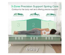 Super King Mattress 10.6 Inch 3-Zone Gel Memory Foam Pocket Sprung Mattress