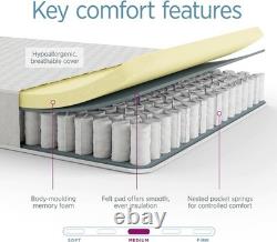 Superior Comfort Sleep Single Hybrid Mattress with Memory Foam & Pocket Coils