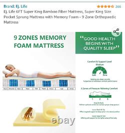 Superking Mattress and Platform Bed Frame Excellent Pocket Springs & Memory Foam
