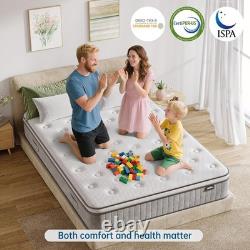 TeQsli 10 Inch 7-Zone Orthopaedic King Mattress, 5FT Gel Memory Foam & Pocket Sp