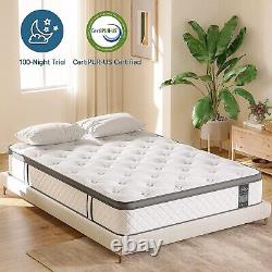 TeQsli 4FT6 Double Mattress 10 Inch Gel Memory Foam Pocket Spring Hybrid Mattres