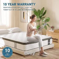 TeQsli 4FT6 Double Mattress 10 Inch Gel Memory Foam Pocket Spring Hybrid Mattres