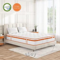 TeQsli 5FT King Mattress, 10.6 Inch Gel Memory Foam Pocket Sprung Hybrid King-UK