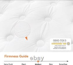 TeQsli 5FT King Mattress, 10.6 Inch Gel Memory Foam Pocket Sprung Hybrid King-UK
