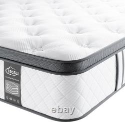 TeQsli 5FT King Mattress 10 Inch Gel Memory Foam Pocket Spring Hybrid Mattress