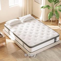 TeQsli 5FT King Mattress 10 Inch Gel Memory Foam Pocket Spring Hybrid Mattress