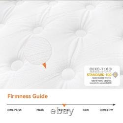 TeQsli 5ft King Mattress 10 Inch Memory Foam Pocket Spring Hybrid