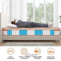 TeQsli 5ft King Mattress 10 Inch Memory Foam Pocket Spring Hybrid