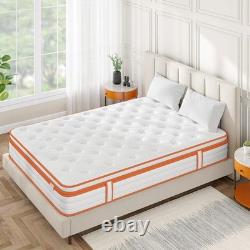TeQsli 5ft King Mattress 10 Inch Memory Foam Pocket Spring Hybrid