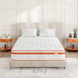TeQsli 5ft King Mattress 10 Inch Memory Foam Pocket Spring Hybrid