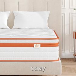 TeQsli 5ft King Mattress 10 Inch Memory Foam Pocket Spring Hybrid
