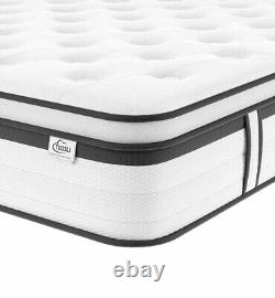 TeQsli Double Mattress 4FT6, 10.6 Inch Gel Memory Foam Pocket Sprung Orthopedic