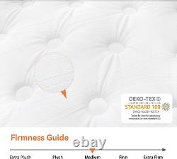 TeQsli Double Mattress 4FT6, 10 Inch Gel Memory Foam 7 Zone Orthopedic Double cm