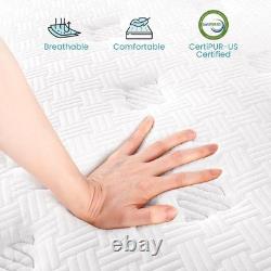 TeQsli Double Mattress 4FT6 7-Zone Gel Memory Foam 10 Inch Pocket Sprung Hybri