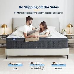 TeQsli Double Mattress, 4FT6 7-Zone Gel Memory Foam Mattress, 10 Inch Pocket for