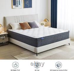 TeQsli Double Mattress, 4FT6 7-Zone Gel Memory Foam Mattress, 10 Inch Pocket for