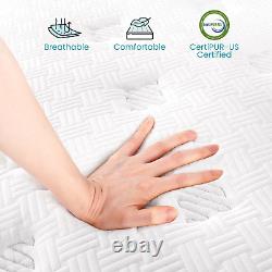 TeQsli Double Mattress, 4FT6 7-Zone Gel Memory Foam Mattress, 10 Inch Pocket for