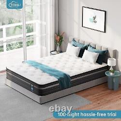 TeQsli Double Mattress, 4FT6 7-Zone Gel Memory Foam Mattress, 10 Inch Pocket for