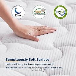 TeQsli Double Mattress, 4FT6 7-Zone Gel Memory Foam Mattress, 10 Inch Pocket for