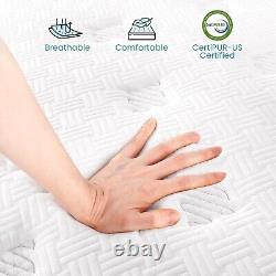 TeQsli Double Mattress, 4FT6 7-Zone Gel Memory Foam Mattress, 10 Inch Pocket for