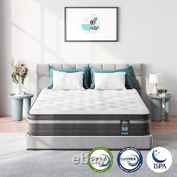 TeQsli Double Mattress, 4FT6 7-Zone Gel Memory Foam Mattress, 10 Inch Pocket for