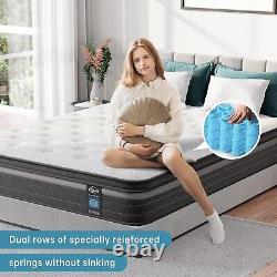 TeQsli Double Mattress, 4FT6 7-Zone Gel Memory Foam Mattress, 10 Inch Pocket for