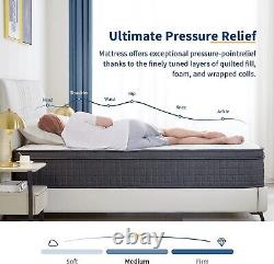 TeQsli Double Mattress, 4FT6 7-Zone Gel Memory Foam Mattress, 10 Inch Pocket for