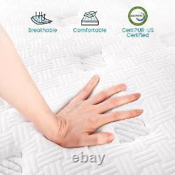 TeQsli King Mattress, 5FT 7-Zone Gel Memory Foam Mattress, 10 Inch Pocket Sprung