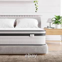 TeQsli Single Double Mattress 7-Zone 10.6 Gel Memory Foam Pocket Orthopedic