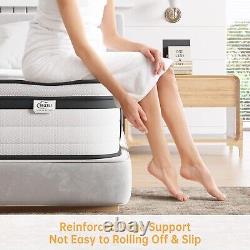 TeQsli Single Double Mattress 7-Zone 10.6 Gel Memory Foam Pocket Orthopedic