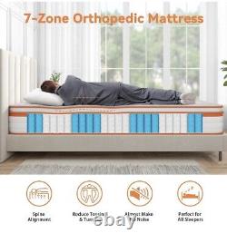 TeQsli Single Mattress 3FT, 10 Inch Gel Memory Foam 7 Zone Orthopedic9019025cm
