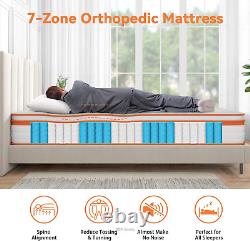 TeQsli Single Mattress 3FT, 10 Inch Gel Memory Foam 7 Zone Orthopedic Single cm