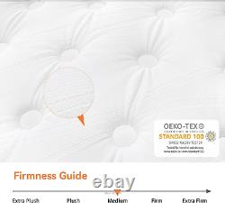 TeQsli Single Mattress 3FT, 10 Inch Gel Memory Foam 7 Zone Orthopedic Single cm