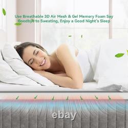 TeQsli Single Mattress 3FT, 10 Inch Gel Memory Foam and Pocket Sprung Hybrid