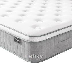 TeQsli Single Mattress 3FT, 10 Inch Gel Memory Foam and Pocket Sprung Hybrid