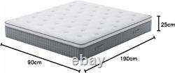 TeQsli Single Mattress 3FT, 10 Inch Gel Memory Foam and Pocket Sprung Hybrid