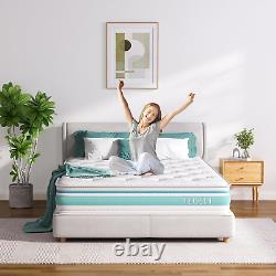 TeQsli Super King Mattress, 6FT 7-Zone Gel Memory Foam Pocket Sprung Hybrid 10