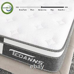 Teoanns Single 3FT Orthopedic Memory Foam Mattress Pocket Sprung Mattress Bed