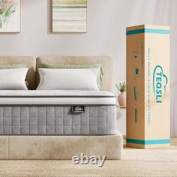 Teqsli 10 Inch 7-Zone Orthopaedic Double Mattress, 4FT6 Gel Memory Foam & Pocket